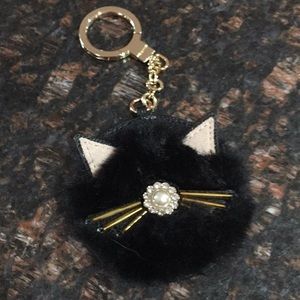 Brand new Kate Spade black cat key chain